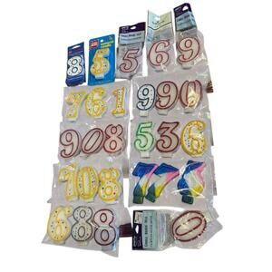 Birthday Candle (21 Used 6 NIP) Numbers Cake Decorations Party Assortment READ